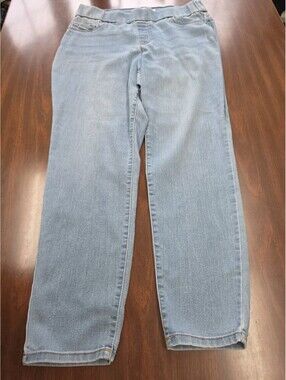 Nine West Jeans Heidi Pull On Skinny Jeans Womens Size 12 Light Wash Stretch